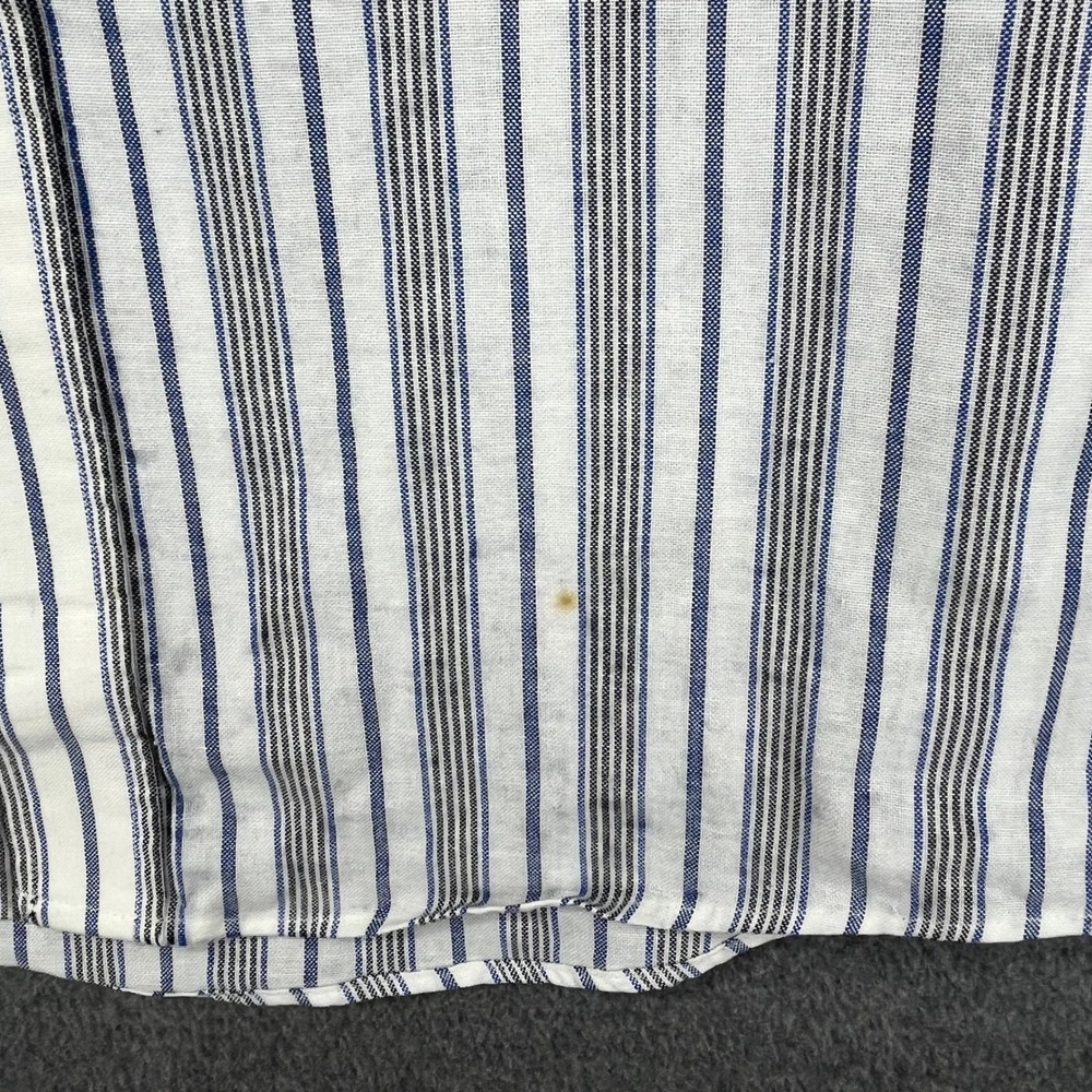 The Arrow Company Button Down Mens 17.5 32/33 White Blue Striped Oxford Shirt - Picture 5 of 15